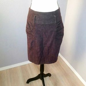 My Michelle Brown Pleated office Pencil Skirt